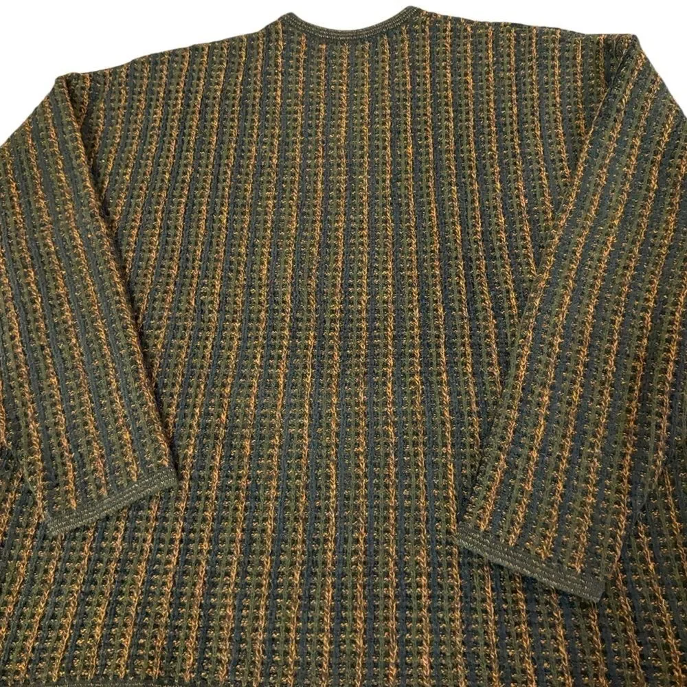 JJ Farmer Vintage Wool Blend Sweater Textured Knit V Neck Retro Mens Size XL